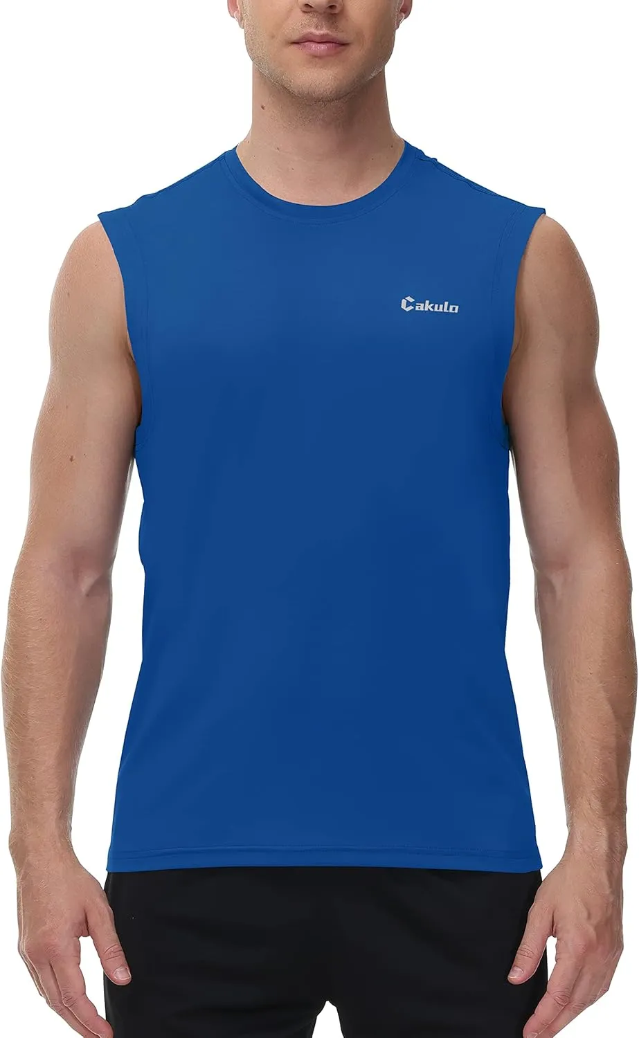 Cakulo Men's Workout Swim Sleeveless Shirts Quick Dry Beach Pool Tech Running Athletic Exercise Muscle Tank Top Big and Tall