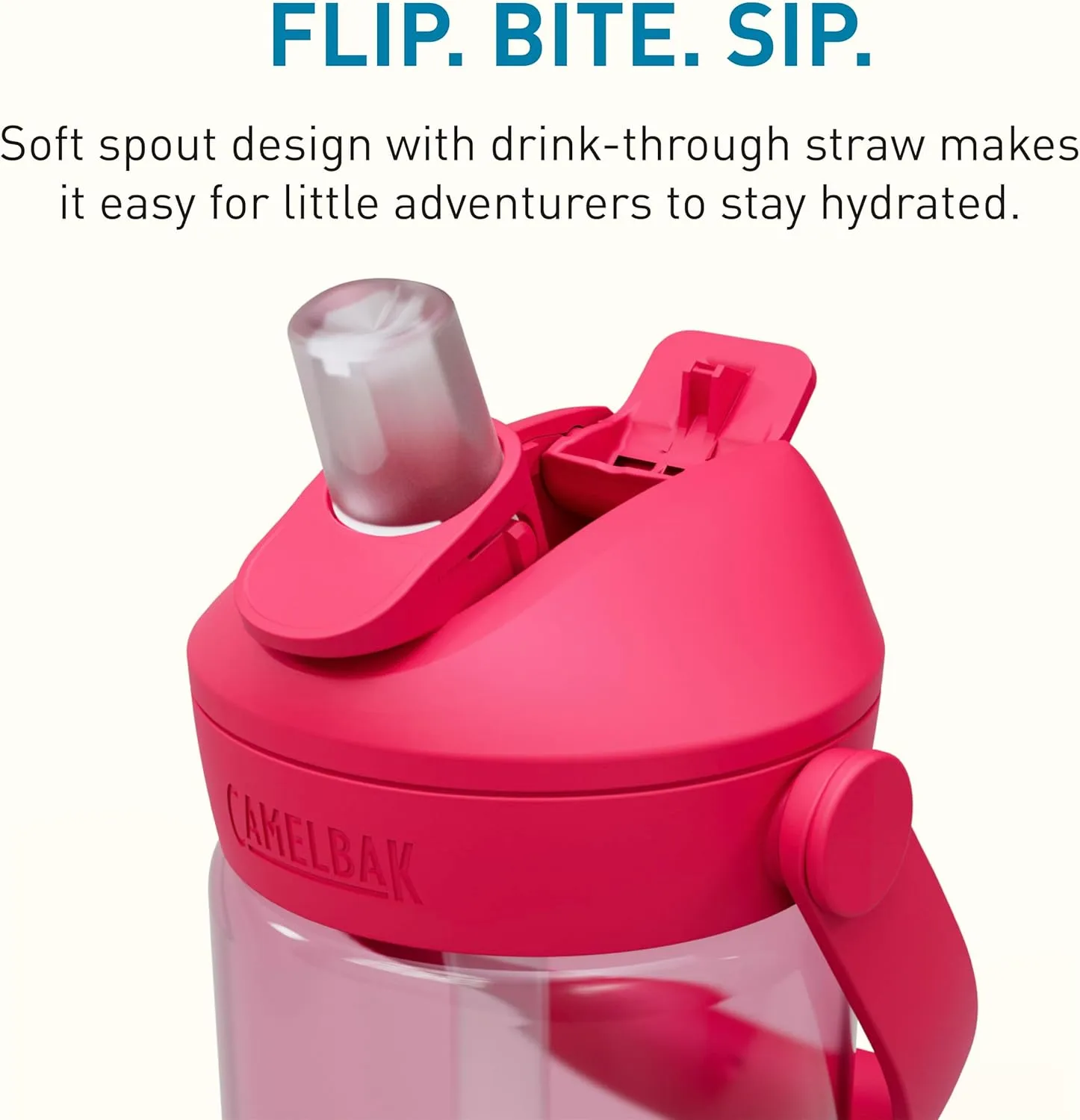 CamelBak Thrive Flip Straw Kids Bite Valve Tritan Renew Water Bottle 14oz