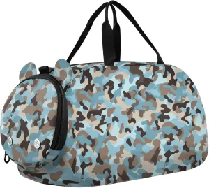 Camouflage Blue Kids Cute Gym Bag with Shoes Compartment Large Capacity Sports Duffel Bag for Boys and Girls bolso para gym mujer