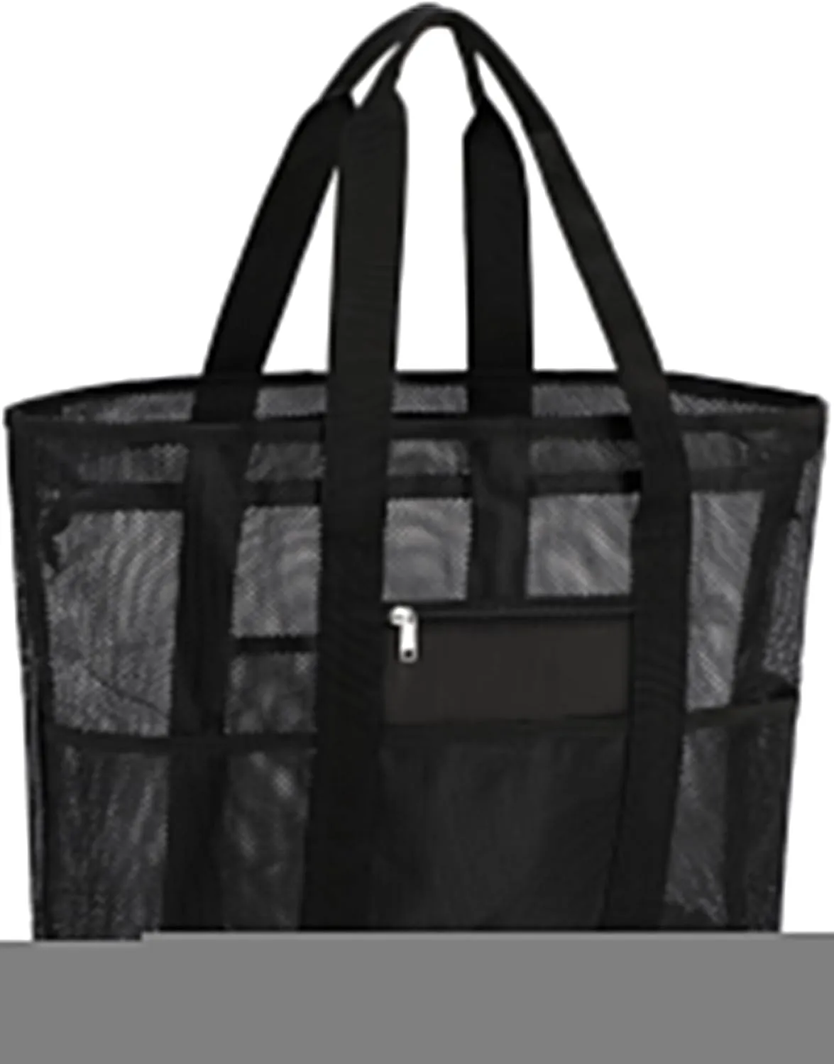 CAMTOP Beach Bags for Women Mesh Beach Tote Bag with Zipper Kids Shell Bags Large Pool Swim Vacation