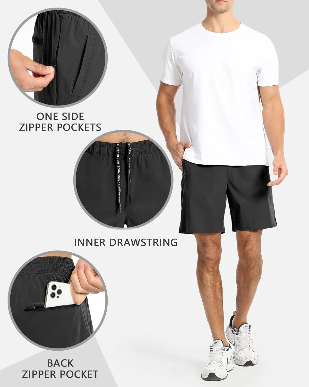 CANGHPGIN Mens Workout Athletic Shorts 7 inch / 5 inch Quick Dry Running Shorts Men Lightweight Sports Gym Shorts with Pocket