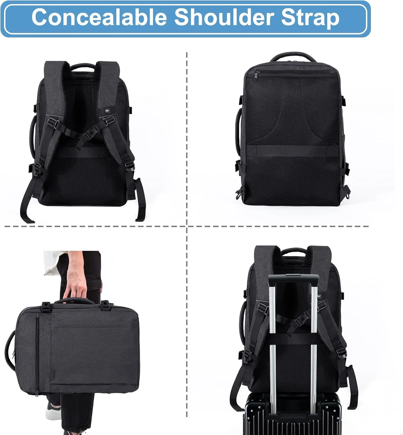 Carry on Backpack,Large Business Durable Travel Backpack for Men Women,Airline Approved Travel Backpack,with USB Charging Port