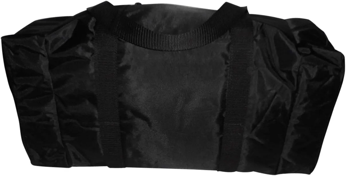 Carry on size weekend bag, Main compartment and two end pockets, Made in USA. (Black)