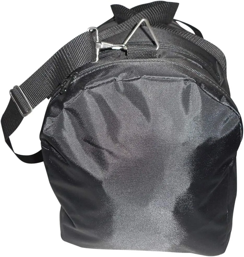 Carry on size weekend bag, Main compartment and two end pockets, Made in USA. (Black)