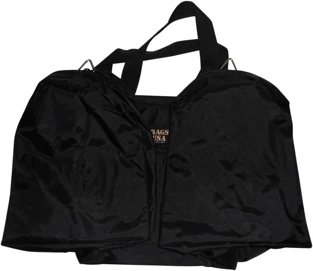 Carry on size weekend bag, Main compartment and two end pockets, Made in USA. (Black)