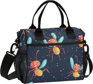 Cartoon Mosquito Lunch Bag Cooler Lunch Box Portable Meal Prep Food Container for Office School Travel Picnic Work
