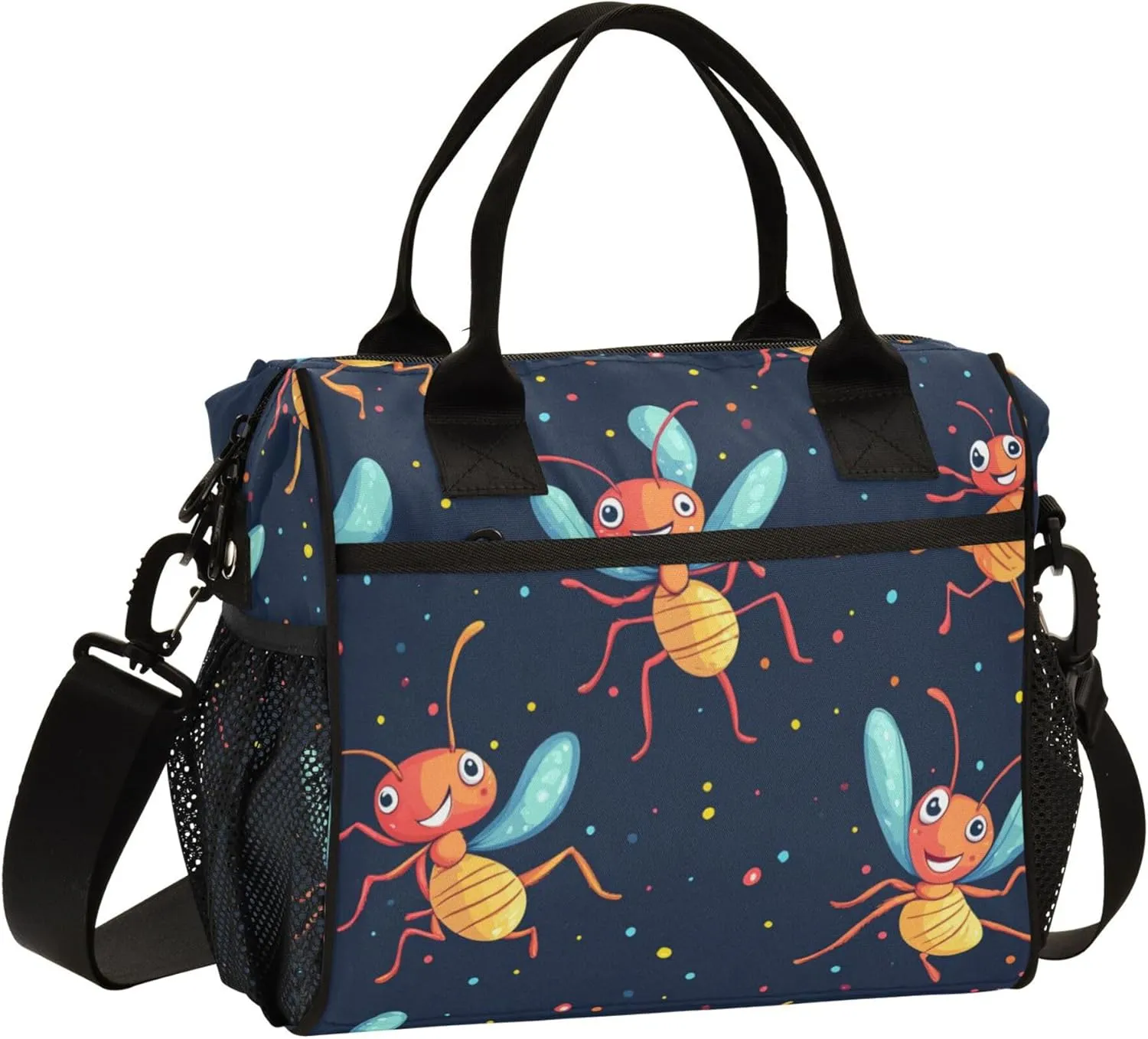 Cartoon Mosquito Lunch Bag Cooler Lunch Box Portable Meal Prep Food Container for Office School Travel Picnic Work