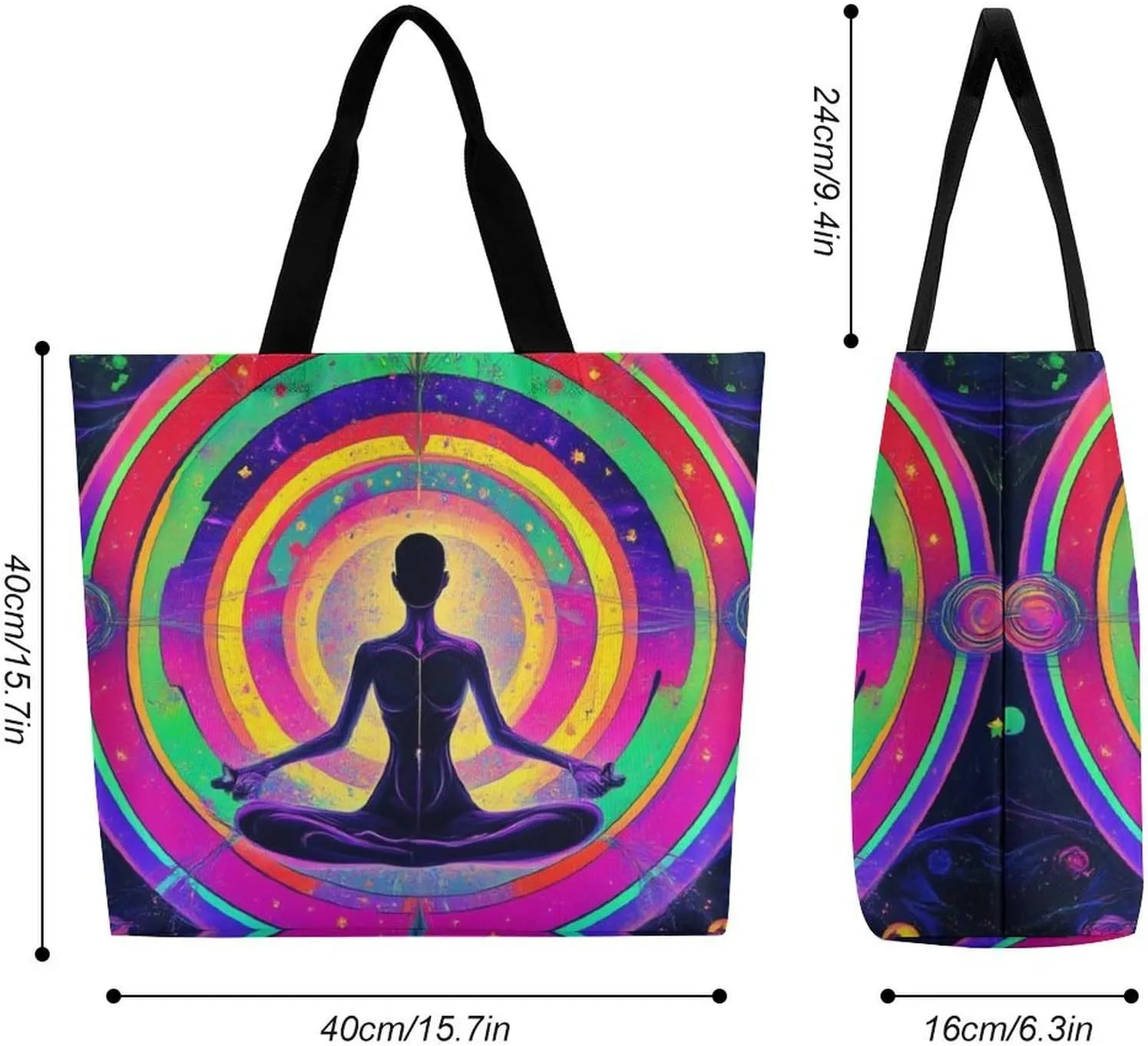 Casual Grocery Shopping Bag, Portable Beach Shoulder Bags Reusable Tote Bag for Travel Office
