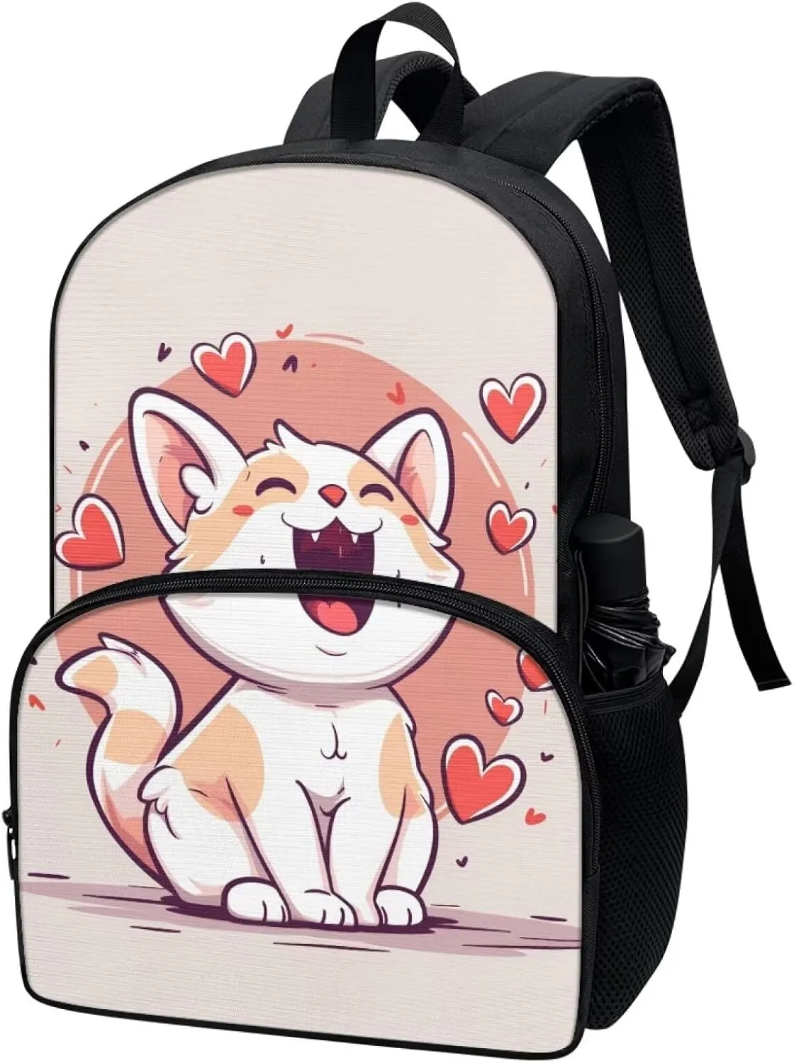 Cat Print Kids Backpack for Girls Bookbags Preschool Backpack Toddler Daycare School Bag Elementary Kindergarten Lightweight Kids Backpack for High School