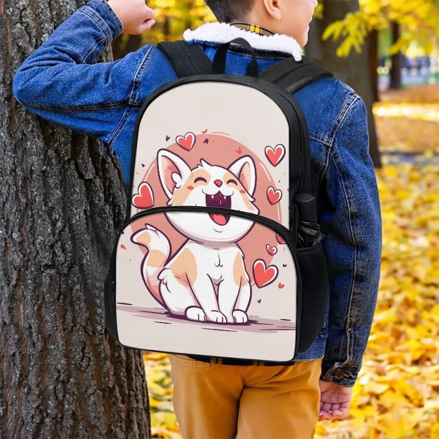 Cat Print Kids Backpack for Girls Bookbags Preschool Backpack Toddler Daycare School Bag Elementary Kindergarten Lightweight Kids Backpack for High School