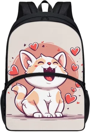 Cat Print Kids Backpack for Girls Bookbags Preschool Backpack Toddler Daycare School Bag Elementary Kindergarten Lightweight Kids Backpack for High School