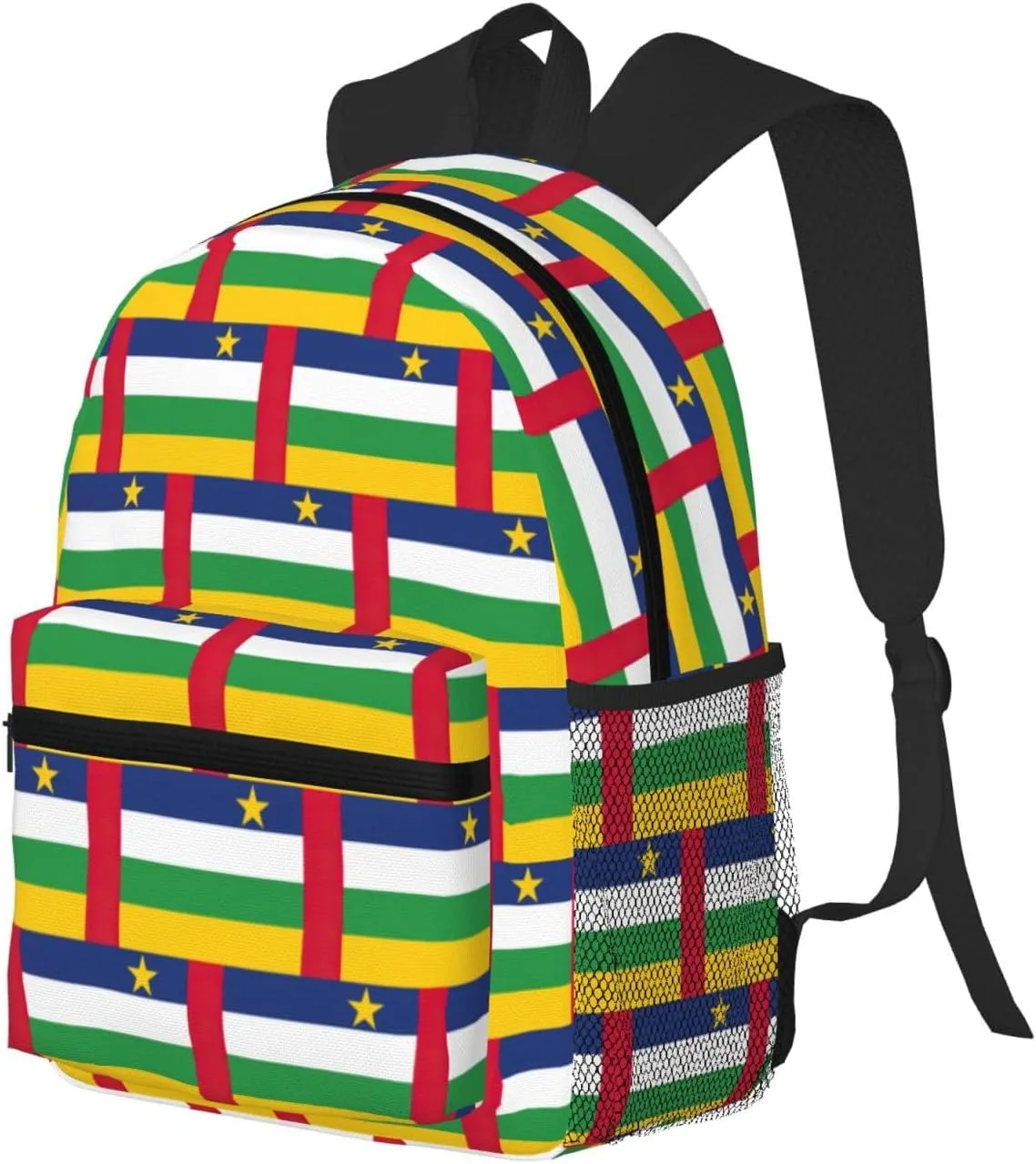 Central African Flag Men Women Office Laptop Backpack,Work Bag 15.7 Inch Business Travel Bags Large Capacity