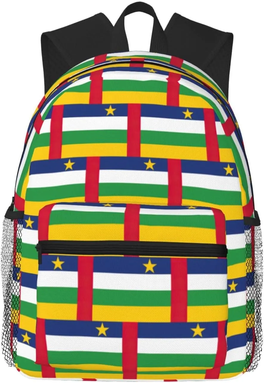 Central African Flag Men Women Office Laptop Backpack,Work Bag 15.7 Inch Business Travel Bags Large Capacity