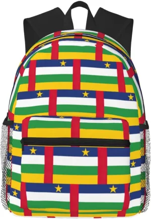 Central African Flag Men Women Office Laptop Backpack,Work Bag 15.7 Inch Business Travel Bags Large Capacity