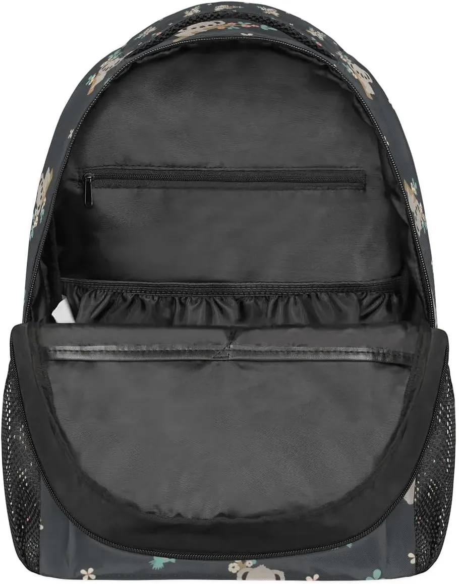 cfpolar Koala Backpack for School, Koala Forest Branch Flower Laptop Backpack Water Resistant Bookbag Computer Bag Travel Hiking Camping Rucksack Daypack Shoulder Bag for Teenager Boys Girls Kids