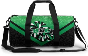 Cheer Duffle Bag for Cheerleaders, Cheerleading Gym Bag for Women, Travel Bag Duffel Bag, Carry on Weekender Bag (Green&Black)