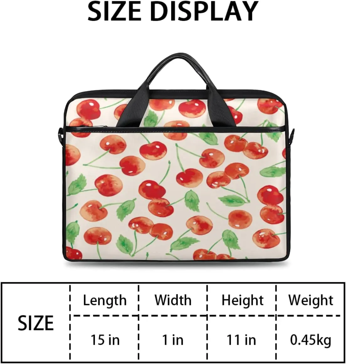 Cherry Blossom Cat Kitten Laptop Shoulder Messenger Bag Waterproof Laptop Briefcase Handle Padded Strap