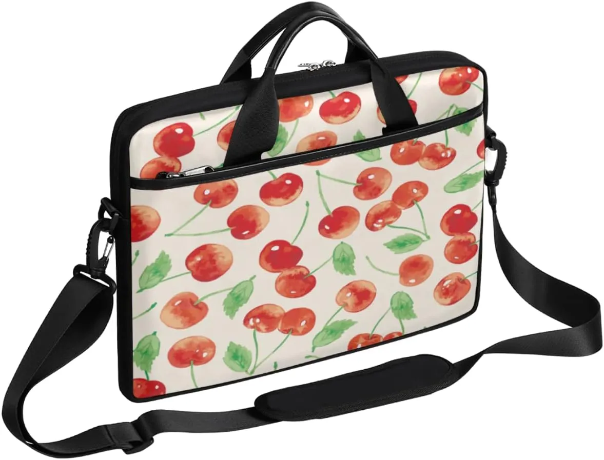 Cherry Blossom Cat Kitten Laptop Shoulder Messenger Bag Waterproof Laptop Briefcase Handle Padded Strap
