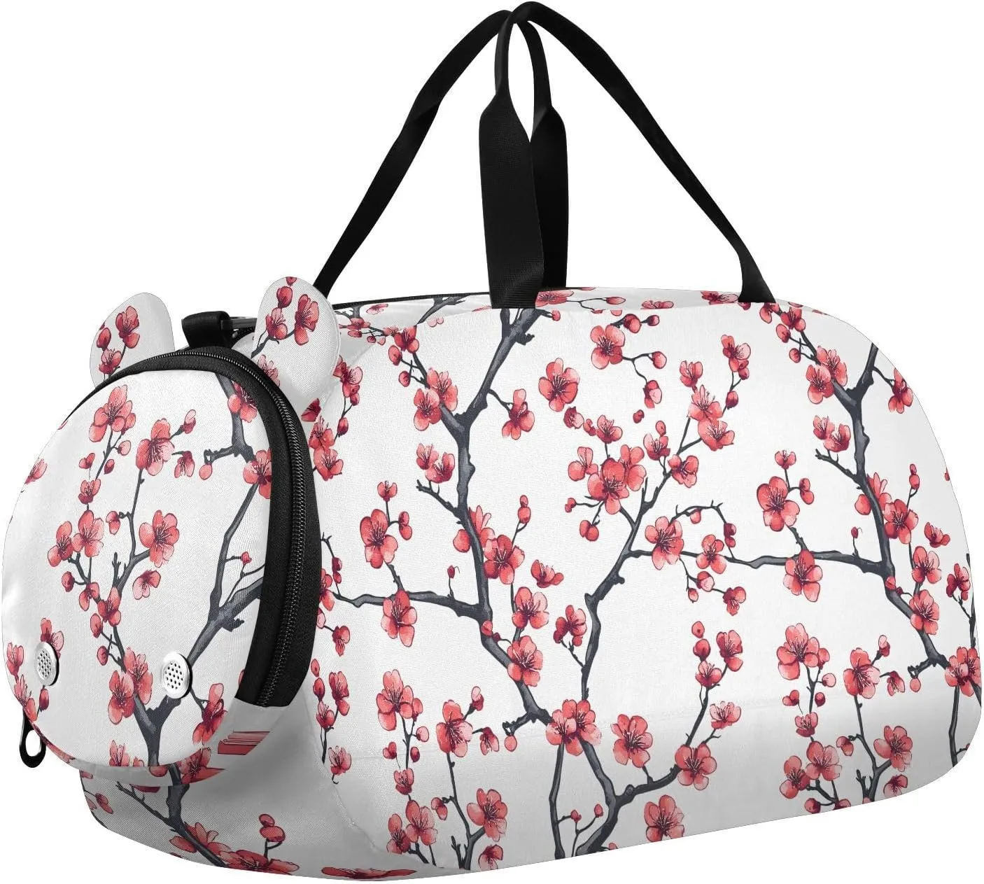 China Plum Blossom Beauty Flowers Gym Duffel Bag with Shoes Compartment Multifunctional Overnight Bag for Travel, Sports, Fitness & Workout bolso viajero