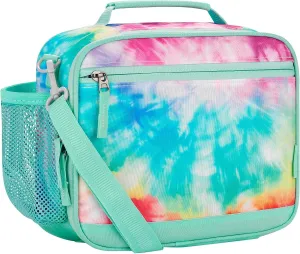 Choco Mocha Tie Dye Kids Lunch Box for Girls Lunch Boxes for School Lunch Bag for Girls with Shoulder Strap for Toddler Preschool Kindergarten kids Colorful
