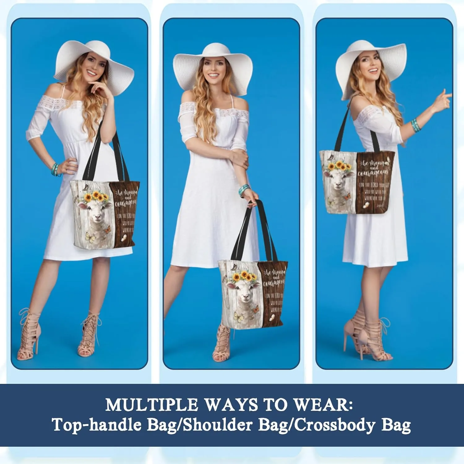 Christian Tote Bags for Women Bible Bags for Women Religious Gifts Bible Church Bag Reusable Grocery Shopping Bag
