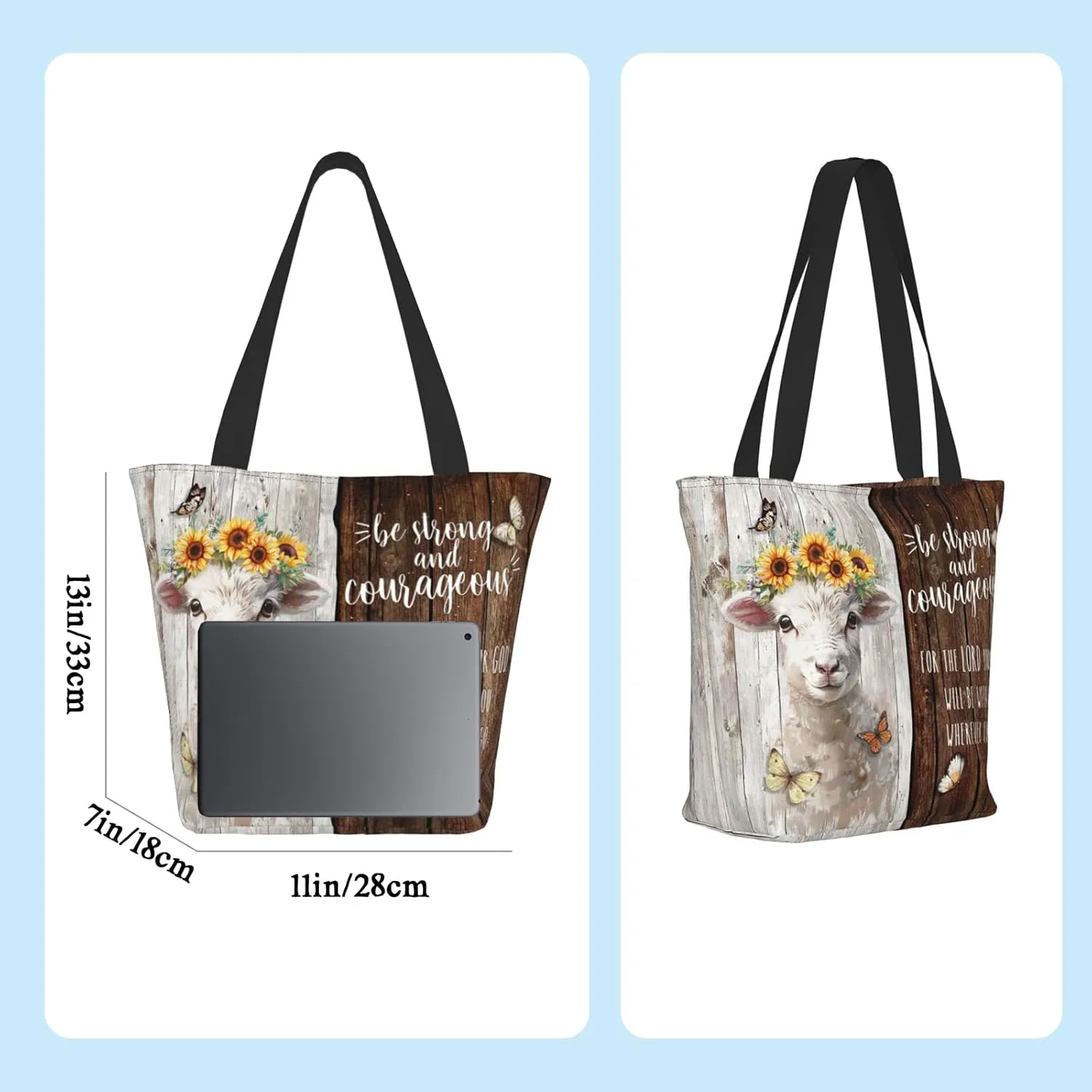 Christian Tote Bags for Women Bible Bags for Women Religious Gifts Bible Church Bag Reusable Grocery Shopping Bag