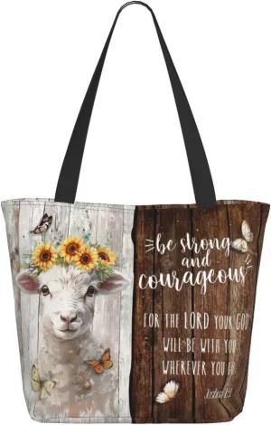 Christian Tote Bags for Women Bible Bags for Women Religious Gifts Bible Church Bag Reusable Grocery Shopping Bag