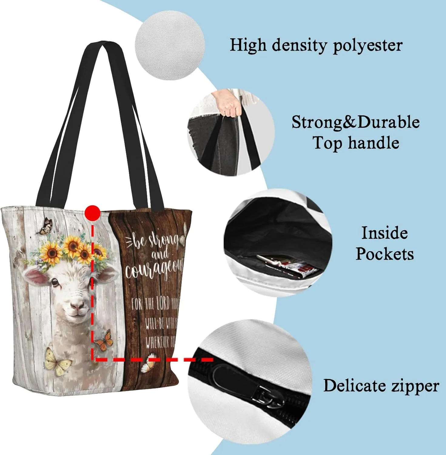 Christian Tote Bags for Women Bible Bags for Women Religious Gifts Bible Church Bag Reusable Grocery Shopping Bag