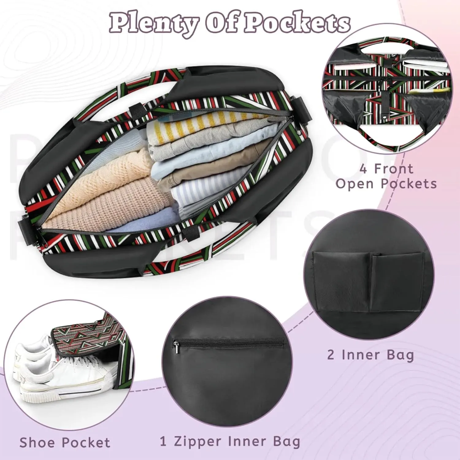 Christmas Lines Shape Gym Bag Yoga Mat Tote for Women with Shoes Compartment Lightweight Duffle Travel Carrier Wet Dry Storage Pockets Adjustable Pilates Mats Shoulder Bags for Sport Swim