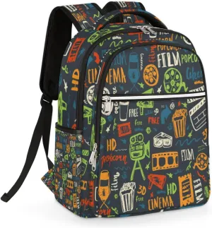 Cinema Film Travel Laptop Backpack for Women Lightweight Laptop Bag Fits 15.6 inch Laptop Durable Travel Backpack Casual Daypack for Work Business Daily Use