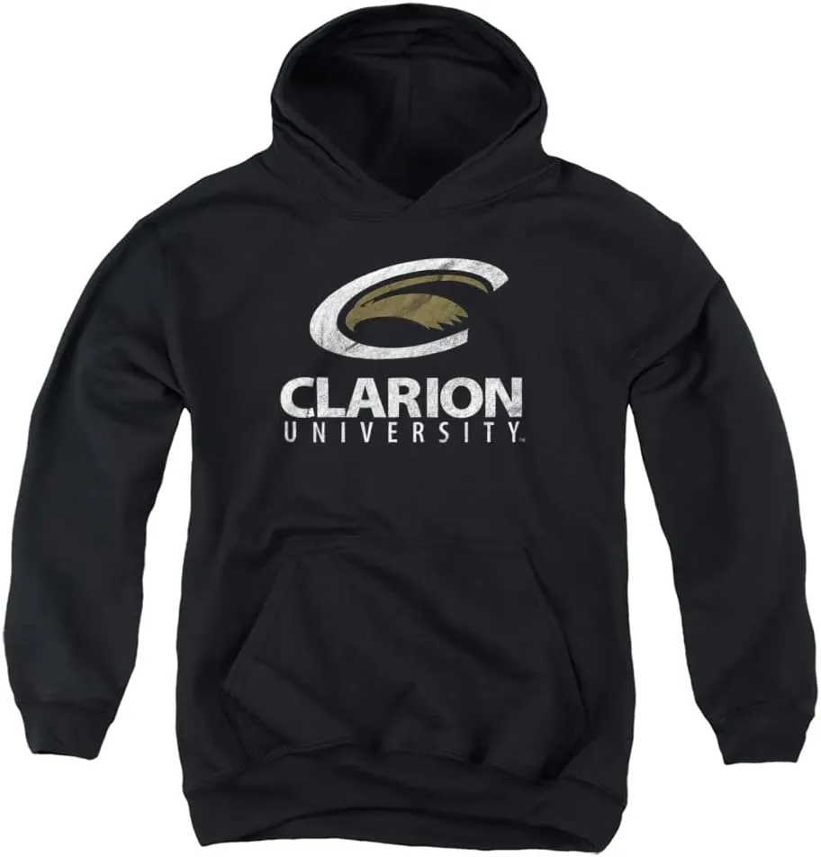 Clarion University Official Distressed Primary Logo Youth Kids Boy/Girls Pull-Over Hoodie Sweatshirt