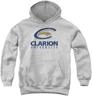 Clarion University Official Distressed Primary Logo Youth Kids Boy/Girls Pull-Over Hoodie Sweatshirt