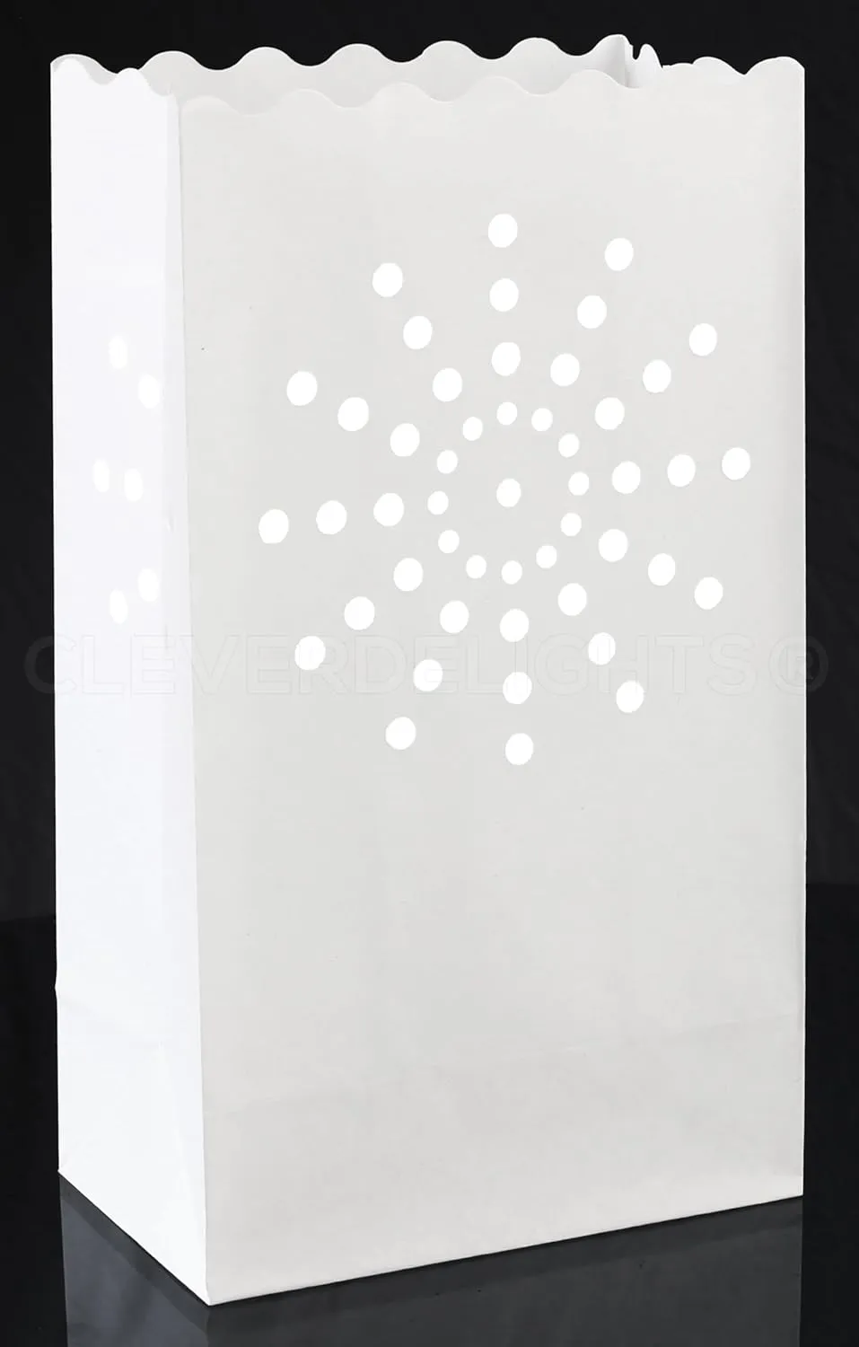 CleverDelights White Sunburst Luminary Bags - 100 Count - Wedding Party Christmas Holiday Luminaria