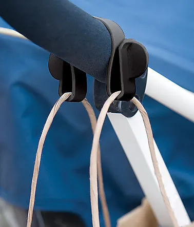 Clippasafe- Sturdy Bag Clips With Universal Fit For Stroller- Large Size- Pack Of 2- Black