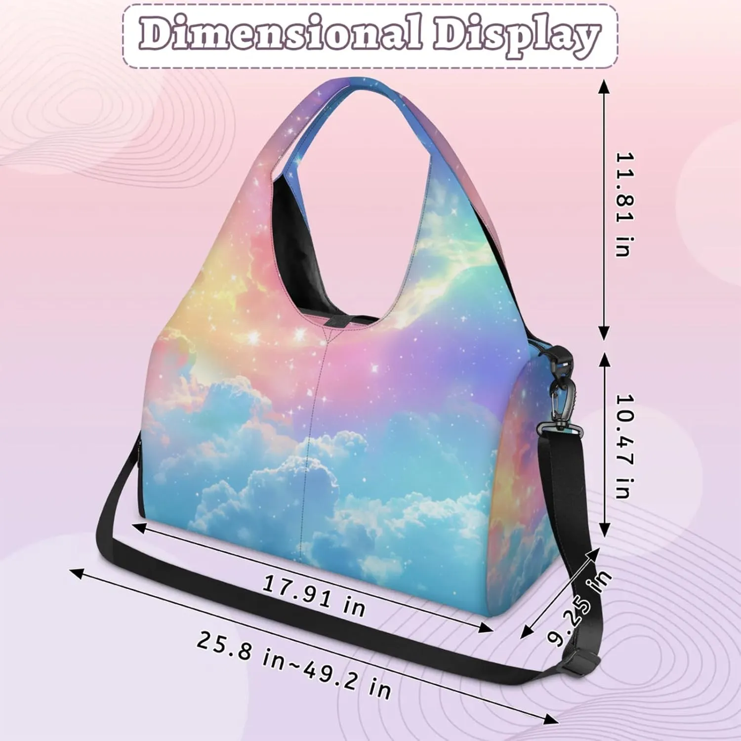 Clouds Paper Gym Bag Yoga Mat Tote for Women with Shoes Compartment Lightweight Duffle Travel Carrier Wet Dry Storage Pockets Adjustable Pilates Mats Shoulder Bags for Sport Swim