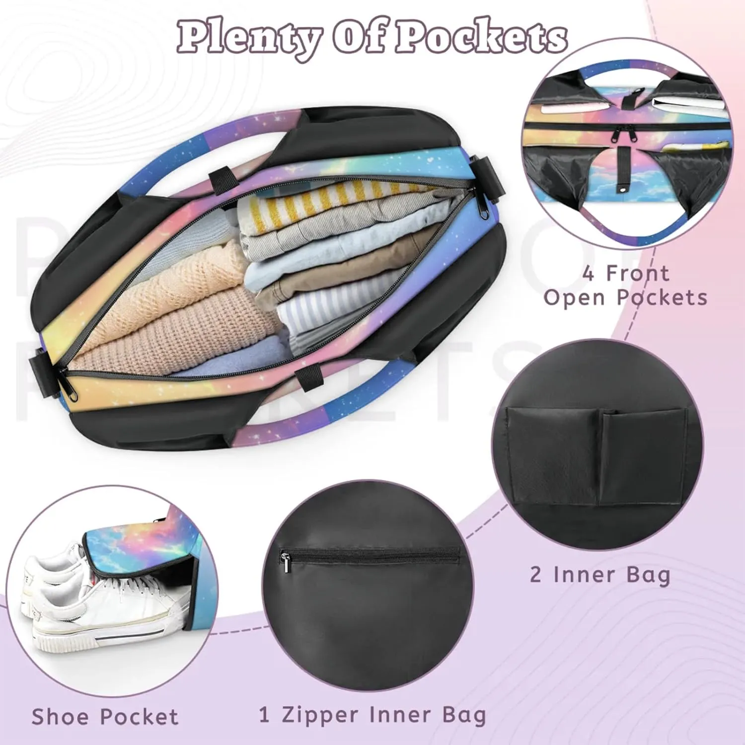 Clouds Paper Gym Bag Yoga Mat Tote for Women with Shoes Compartment Lightweight Duffle Travel Carrier Wet Dry Storage Pockets Adjustable Pilates Mats Shoulder Bags for Sport Swim