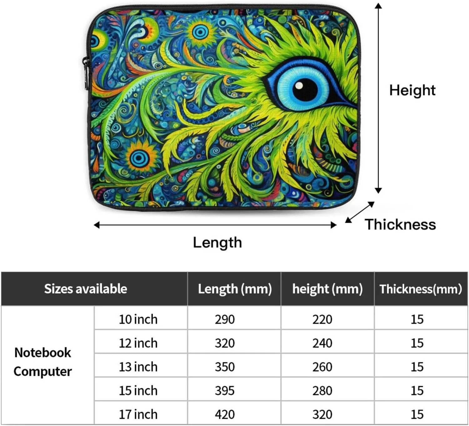 Cockatoo Single Eye Laptop Inner Bag Laptop Sleeve Case Briefcase Carrying Laptop Cover