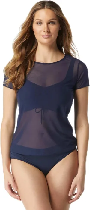 COCO REEF Marion Mesh Cover Up Shirt — Lightweight Short Sleeve Swimsuit Cover-up