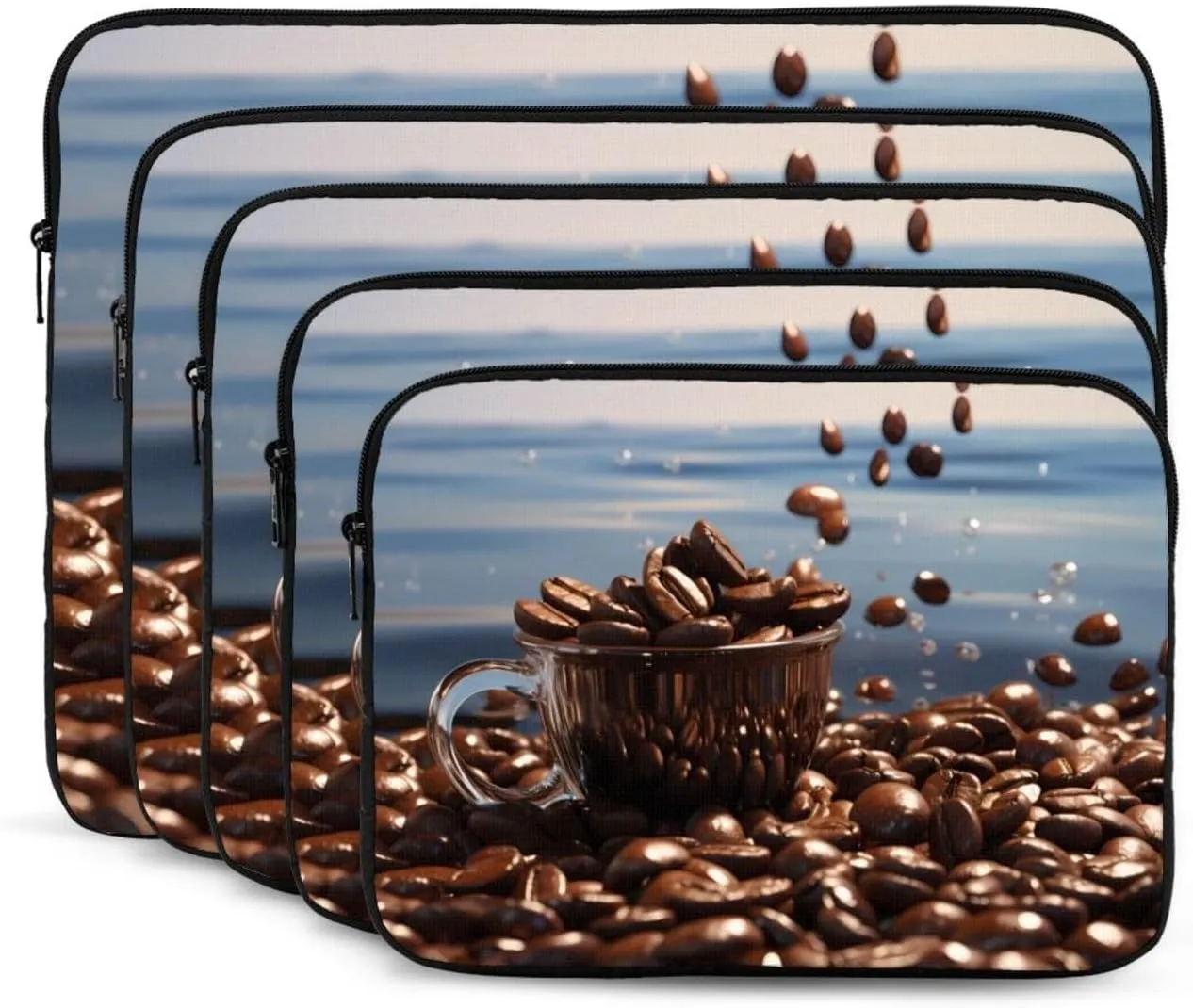 Coffee Beans Pattern Shockproof Portable Laptop 15 inch Sleeve Bag for Men and Women - Ideal for Business Travel, School, and Daily Use