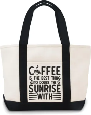 Coffee Is The Best Thing To Douse The With Canvas Tote Bag Canvas Tote Bag Bulk Lightweight Reusable Grocery Shopping Cloth Bags