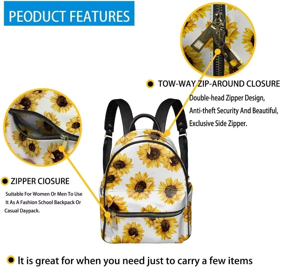 Coldinair Butterfly Mushroom Backpack for Women,Black Small Backpack Purse for Women Girls Teen,Mini Leather Backpack Purse Anti-theft Waterproof Shoulder Bag Handbag for Travel School