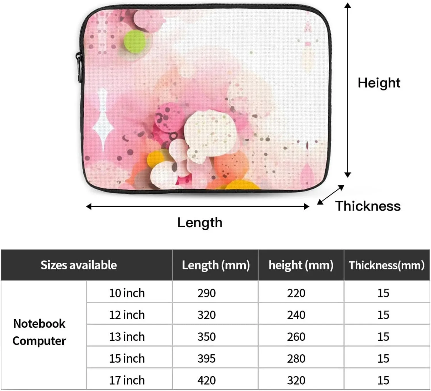 Color Fragment Paper Pattern Shockproof Portable Laptop 17 inch Sleeve Bag for Men and Women - Ideal for Business Travel, School, and Daily Use