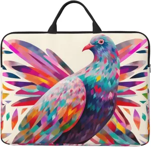 Colorful Pigeon Laptop Case Sleeve 14 inch Shockproof Protective Notebook Case Travel Laptop Bag with Handle Waterproof Computer Cover Briefcase Handbags for Men Women