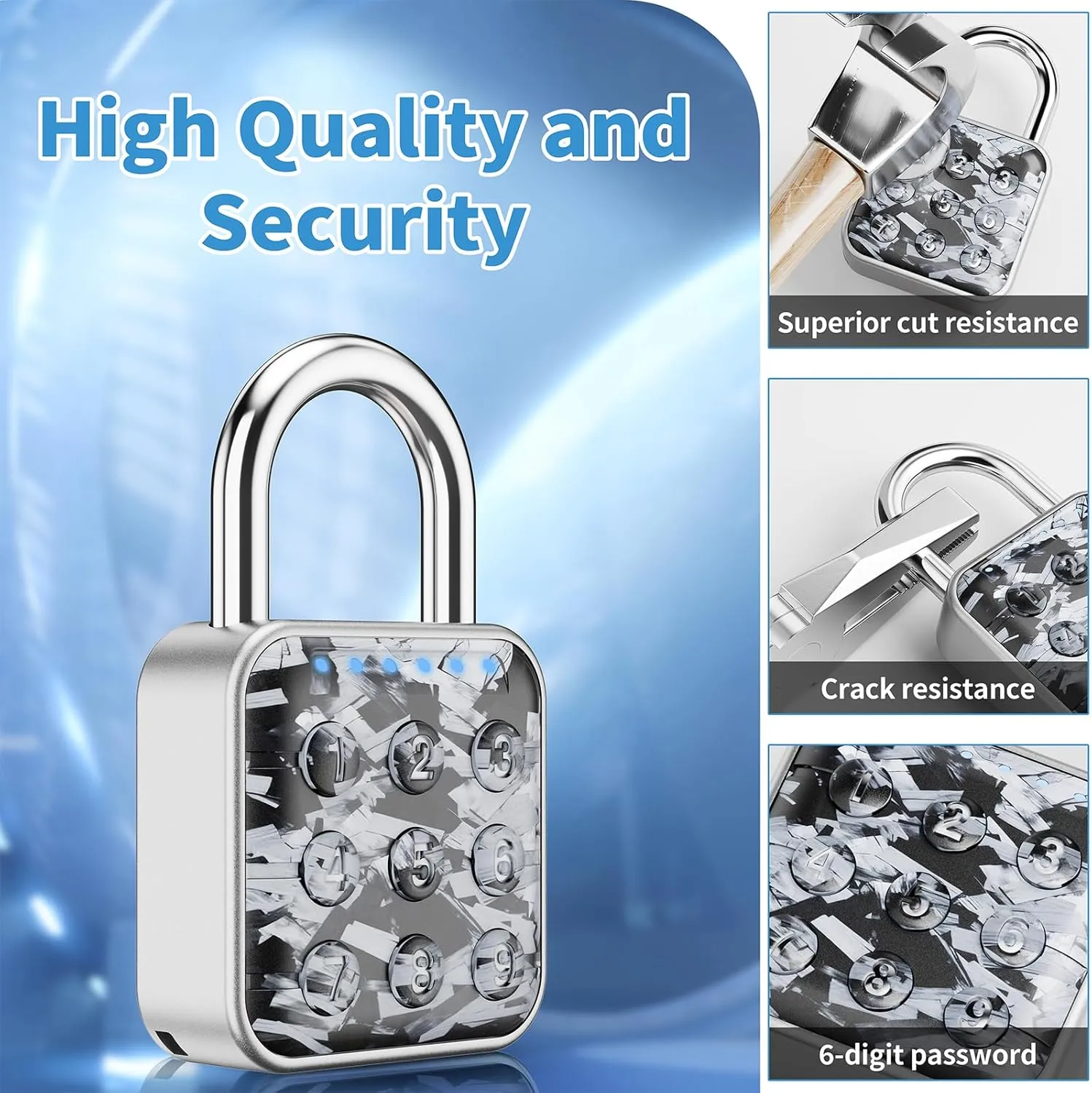 Combination Lock, Combination Lock for Locker, Locker Lock & Gym Locker Lock - High Security, Easy to Use for Gym, School, Travel, Outdoor (Abstract Shards)