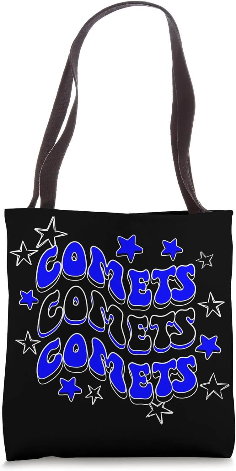 Comets School Spirit Mascot Blue Comets Pride Teacher Tote Bag