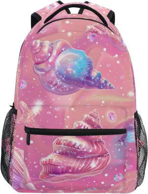 Conch Shells Backpack 3rd 4th 5th Grade School Bookbag Travel Laptop Daypack Bag Purse for Boys Girls Teens