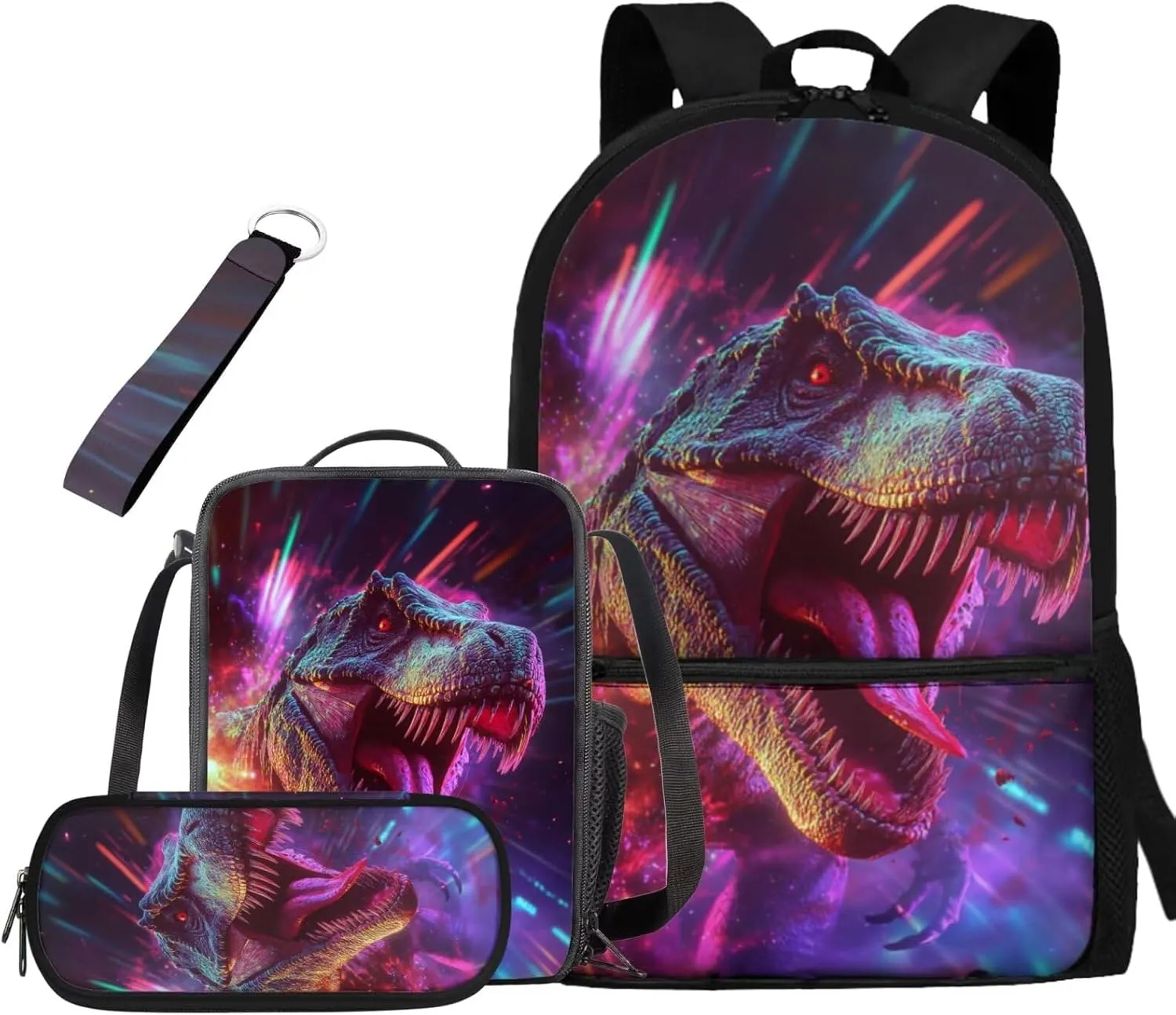 Cool Dinosaur Backpack for Boys Bookbag with Lunch Box 6Th Grade Backpack Boys Elementary Primary Student Book Bag with Pencil Case Teens Schoolbags Book Packs for School