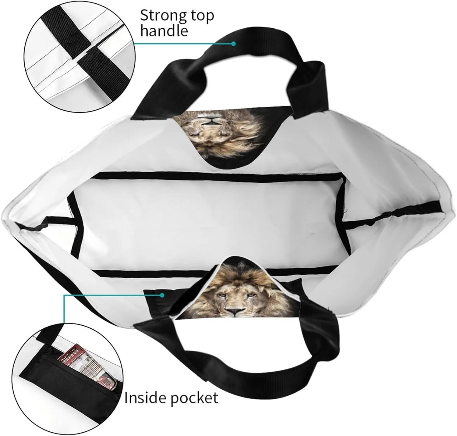 Cool Lion Grocery Bag Lion Shopping Bag Handbag Cool Grocery Bags Tote Bag Beach Canvas Bag
