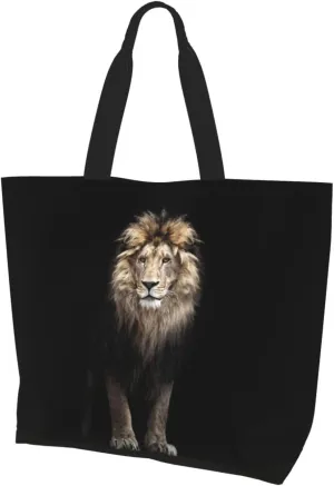 Cool Lion Grocery Bag Lion Shopping Bag Handbag Cool Grocery Bags Tote Bag Beach Canvas Bag