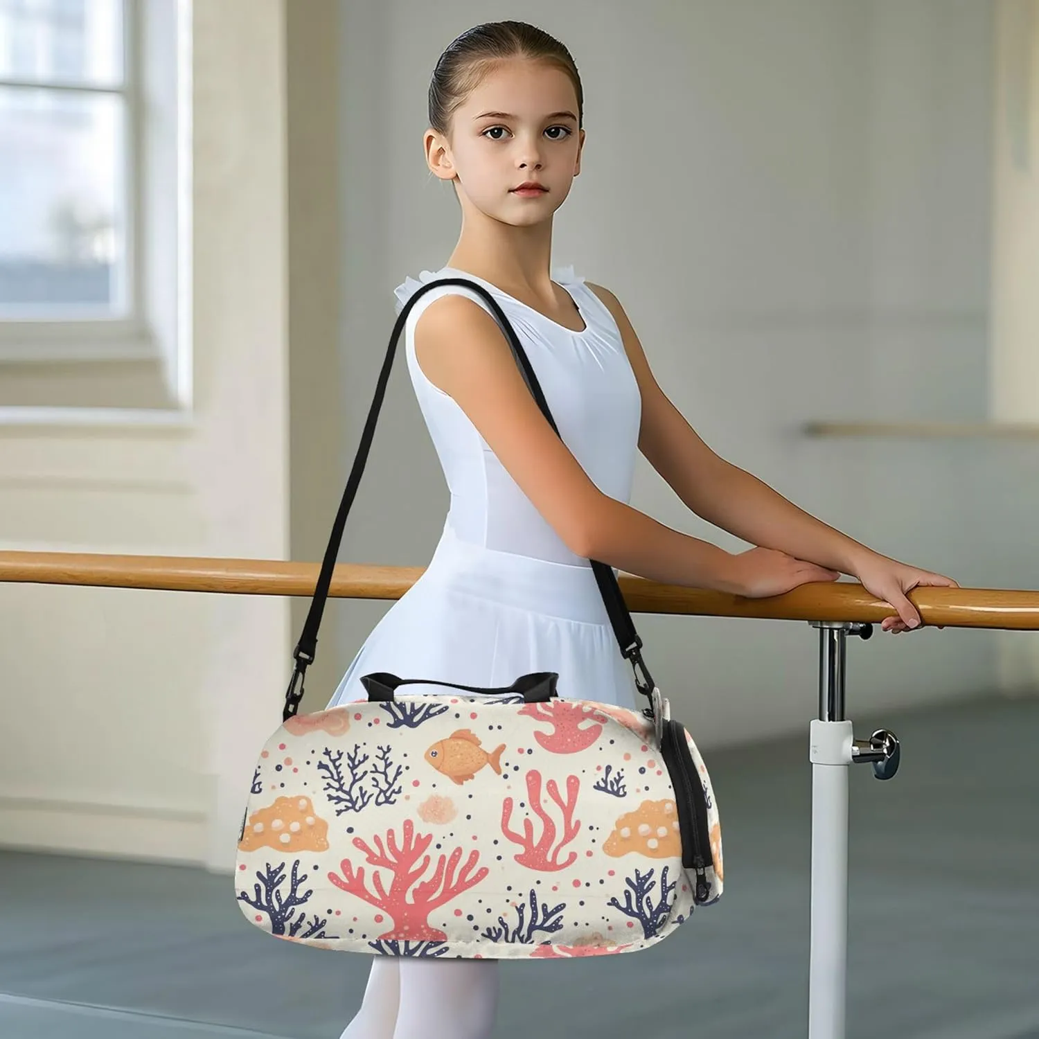 Corals Small Gym Bag with Shoes Compartment Lightweight Sports Overnight Travel Bag for Travel, Sports, Fitness & Workout